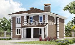 185-002-П Проект двухэтажного дома, красивый домик из пеноблока Чита, House Expert
