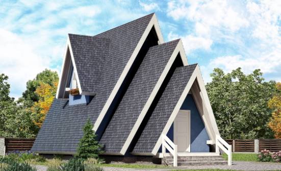 100-002-П Проект двухэтажного дома мансардой, уютный коттедж из бревен Могоча | Проекты домов от House Expert