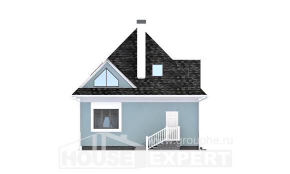 110-001-Л Проект двухэтажного дома с мансардой, компактный домик из керамзитобетонных блоков Краснокаменск, House Expert