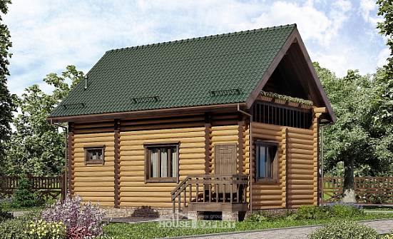 080-003-П Проект двухэтажного дома с мансардным этажом, бюджетный домик из дерева Краснокаменск | Проекты домов от House Expert