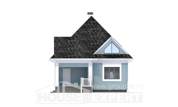 110-001-Л Проект двухэтажного дома с мансардным этажом, бюджетный загородный дом из теплоблока Краснокаменск, House Expert