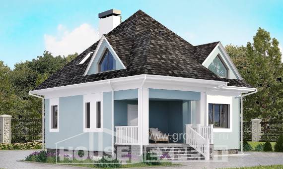 110-001-Л Проект двухэтажного дома мансардой, современный домик из керамзитобетонных блоков Чита, House Expert