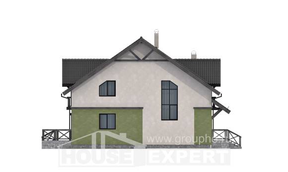 120-003-П Проект двухэтажного дома мансардный этаж, уютный домик из пеноблока Могоча, House Expert