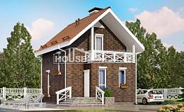 045-001-Л Проект двухэтажного дома мансардный этаж, красивый коттедж из газобетона Краснокаменск, House Expert