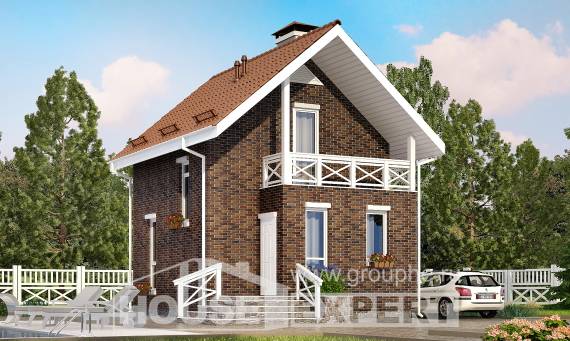 045-001-Л Проект двухэтажного дома с мансардным этажом, скромный дом из керамзитобетонных блоков Чита, House Expert