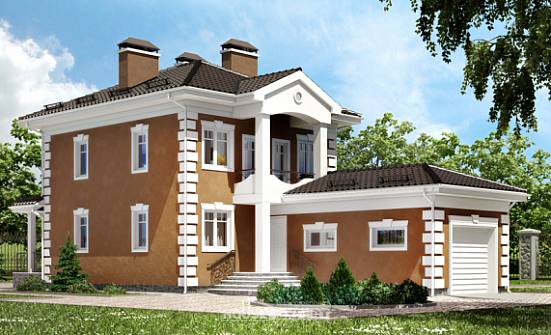 150-006-П Проект двухэтажного дома, гараж, недорогой дом из блока Могоча | Проекты домов от House Expert