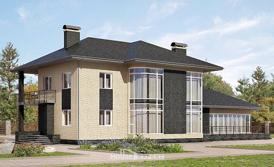 305-003-Л Проект двухэтажного дома, просторный дом из блока Чита | Проекты домов от House Expert