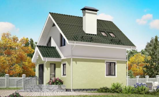 070-001-П Проект двухэтажного дома с мансардой, недорогой загородный дом из газосиликатных блоков, Краснокаменск