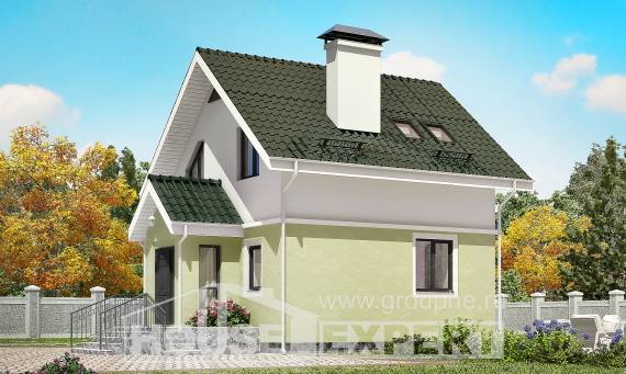 070-001-П Проект двухэтажного дома с мансардным этажом, уютный загородный дом из арболита Краснокаменск, House Expert