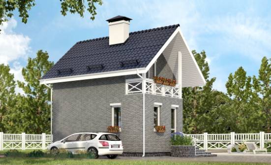 045-001-П Проект двухэтажного дома мансардой, классический коттедж из твинблока Краснокаменск | Проекты домов от House Expert