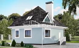 110-001-Л Проект двухэтажного дома мансардой, простой дом из блока Чита, House Expert