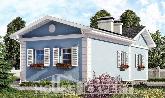 090-004-П Проект одноэтажного дома, уютный коттедж из бризолита Чита, House Expert