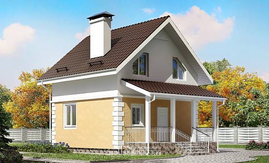 070-002-П Проект двухэтажного дома с мансардным этажом, маленький домик из твинблока Чита | Проекты домов от House Expert