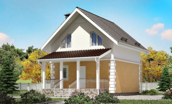 070-002-П Проект двухэтажного дома с мансардным этажом, маленький домик из твинблока Чита | Проекты домов от House Expert
