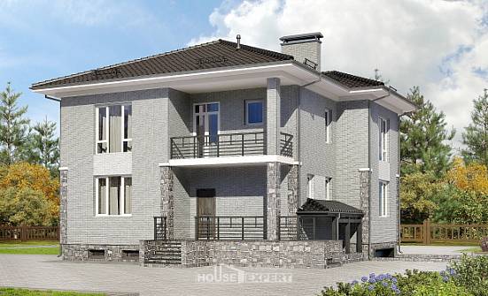 275-004-П Проект трехэтажного дома, гараж, большой загородный дом из кирпича Краснокаменск | Проекты домов от House Expert
