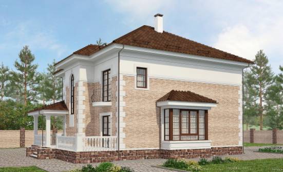 220-008-П Проект двухэтажного дома, уютный коттедж из кирпича Могоча | Проекты домов от House Expert