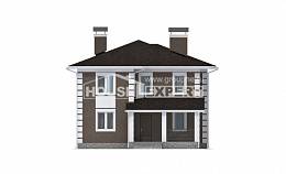 185-002-П Проект двухэтажного дома, компактный дом из газобетона Могоча, House Expert