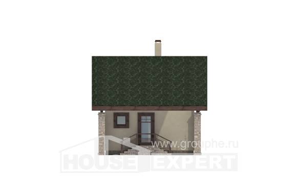 060-001-Л Проект двухэтажного дома мансардой, гараж, бюджетный домик из керамзитобетонных блоков, Могоча