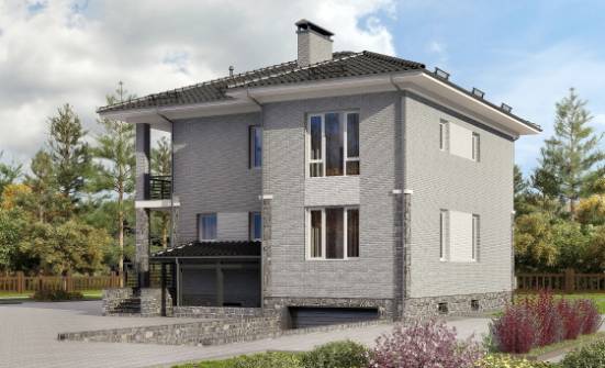275-004-П Проект трехэтажного дома, гараж, большой загородный дом из кирпича Краснокаменск | Проекты домов от House Expert