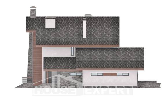 270-003-Л Проект двухэтажного дома мансардный этаж и гаражом, большой дом из пеноблока, Могоча
