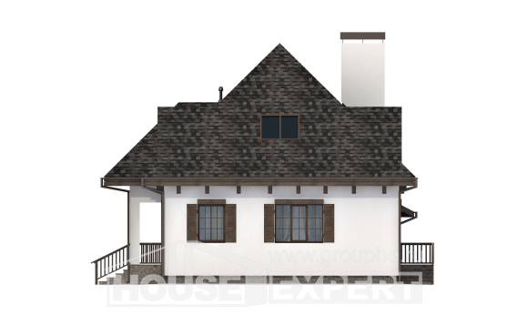 110-002-Л Проект двухэтажного дома с мансардой и гаражом, скромный коттедж из пеноблока Краснокаменск, House Expert