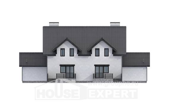 290-003-П Проект двухэтажного дома с мансардой, уютный загородный дом из пеноблока Чита, House Expert