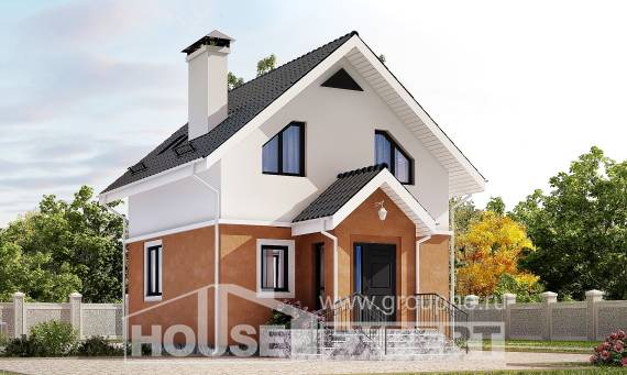 070-001-Л Проект двухэтажного дома с мансардой, бюджетный дом из твинблока, Могоча