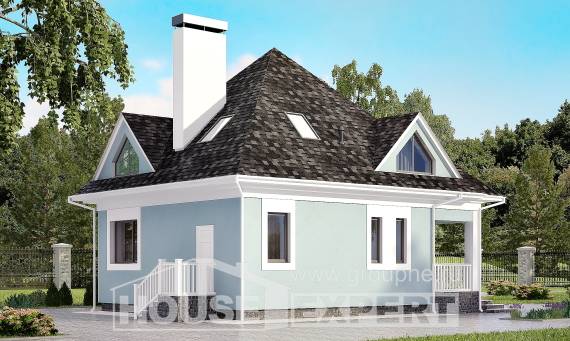 110-001-Л Проект двухэтажного дома с мансардой, небольшой домик из арболита Чита, House Expert