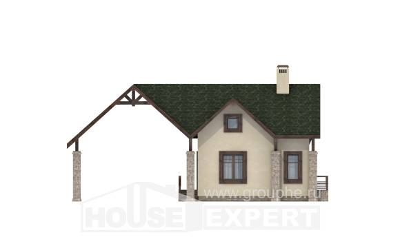 060-001-Л Проект двухэтажного дома с мансардой, гараж, классический загородный дом из блока, Могоча