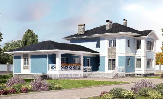 620-001-П Проект трехэтажного дома и гаражом, уютный коттедж из бризолита Краснокаменск | Проекты домов от House Expert