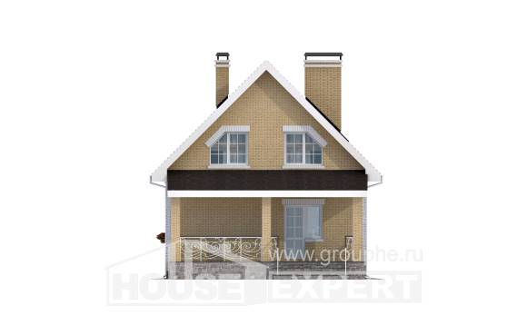 130-004-П Проект двухэтажного дома мансардой, уютный домик из керамзитобетонных блоков Краснокаменск, House Expert