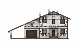 250-002-Л Проект двухэтажного дома с мансардным этажом и гаражом, простой домик из кирпича Краснокаменск, House Expert