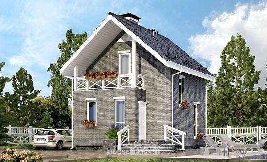 045-001-П Проект двухэтажного дома мансардой, классический коттедж из твинблока Краснокаменск | Проекты домов от House Expert