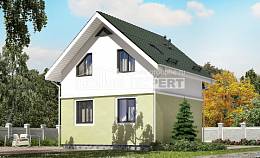 070-001-П Проект двухэтажного дома с мансардным этажом, дешевый коттедж из керамзитобетонных блоков Могоча, House Expert