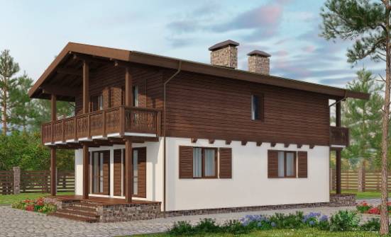 150-016-Л Проект двухэтажного дома мансардный этаж, доступный загородный дом из арболита Чита | Проекты домов от House Expert