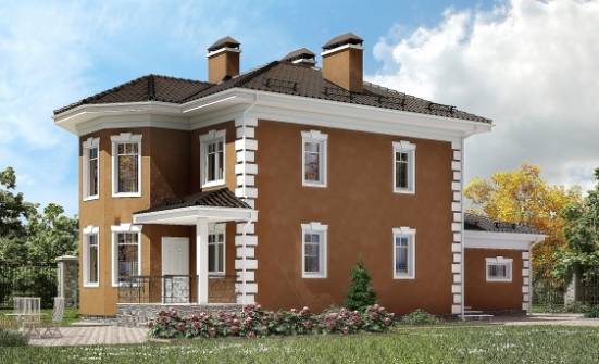 150-006-П Проект двухэтажного дома и гаражом, простой дом из поризованных блоков Краснокаменск | Проекты домов от House Expert