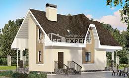 125-001-Л Проект двухэтажного дома мансардой, простой загородный дом из газосиликатных блоков Чита, House Expert