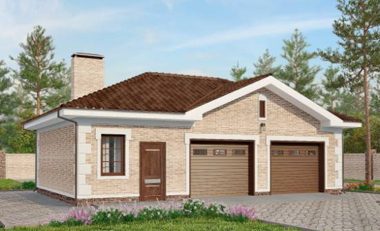 070-005-П Проект гаража из кирпича Могоча | Проекты одноэтажных домов от House Expert