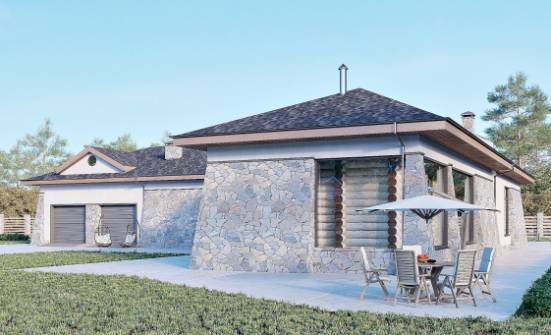 280-004-Л Проект одноэтажного дома, гараж, просторный домик из арболита Могоча | Проекты домов от House Expert