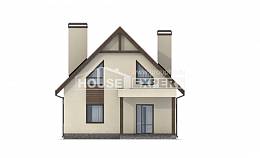 120-005-Л Проект двухэтажного дома с мансардным этажом и гаражом, классический домик из газосиликатных блоков, Чита