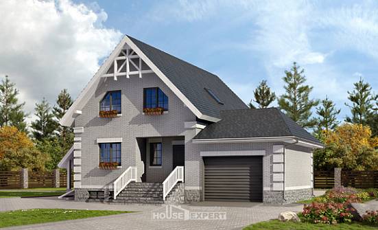 200-009-П Проект трехэтажного дома с мансардой, гараж, красивый домик из блока Могоча | Проекты домов от House Expert