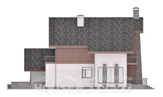 270-003-Л Проект двухэтажного дома мансардой, гараж, большой дом из бризолита, Могоча