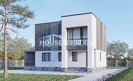 150-017-П Проект двухэтажного дома, скромный дом из твинблока Краснокаменск, House Expert