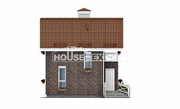 045-001-Л Проект двухэтажного дома мансардный этаж, эконом домик из керамзитобетонных блоков Могоча, House Expert