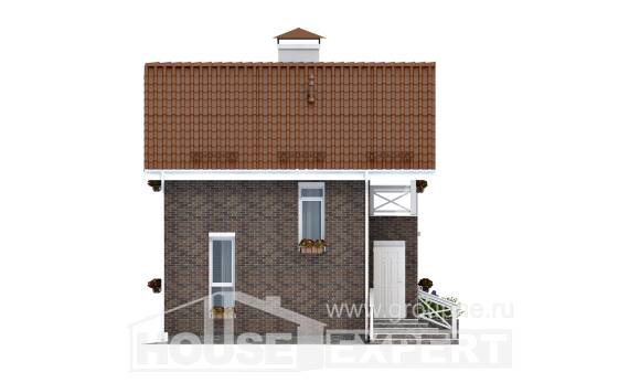 045-001-Л Проект двухэтажного дома мансардный этаж, эконом домик из керамзитобетонных блоков Могоча, House Expert