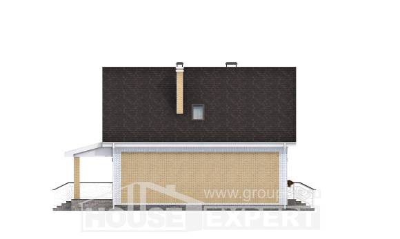 130-004-П Проект двухэтажного дома мансардный этаж, уютный дом из блока Краснокаменск, House Expert