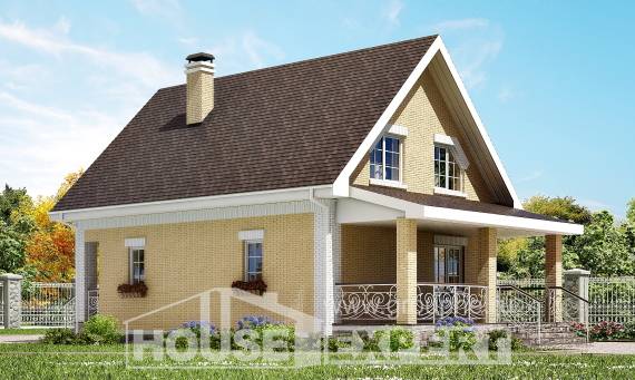 130-004-П Проект двухэтажного дома с мансардным этажом, красивый домик из керамзитобетонных блоков Краснокаменск, House Expert